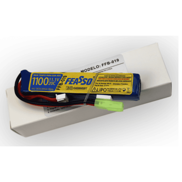Bateria Lipo Airsoft- 11.1V 1100MAH 20C Feasso (1 Célula) - Image 3