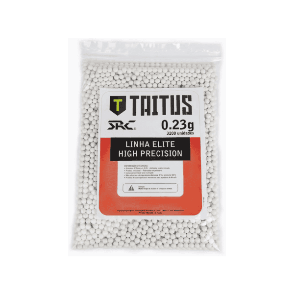 Munição BBs para Airsoft 6MM TAITUS 0.23g 3.200UN