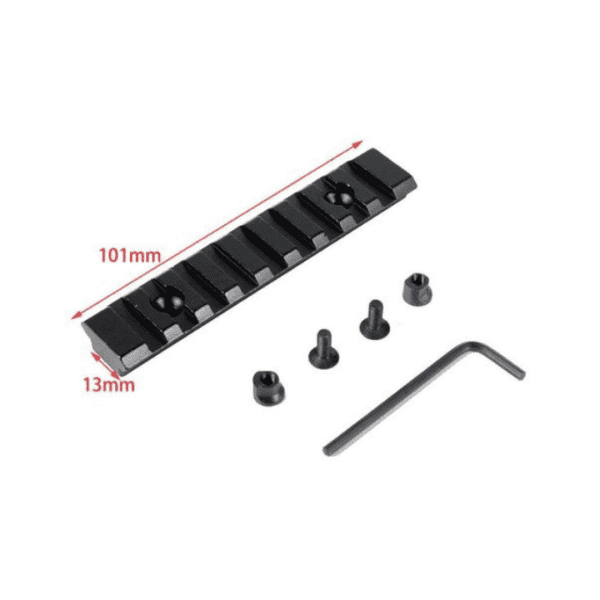 Trilho Metal 10cm 9 Slots Preto p/ Keymod