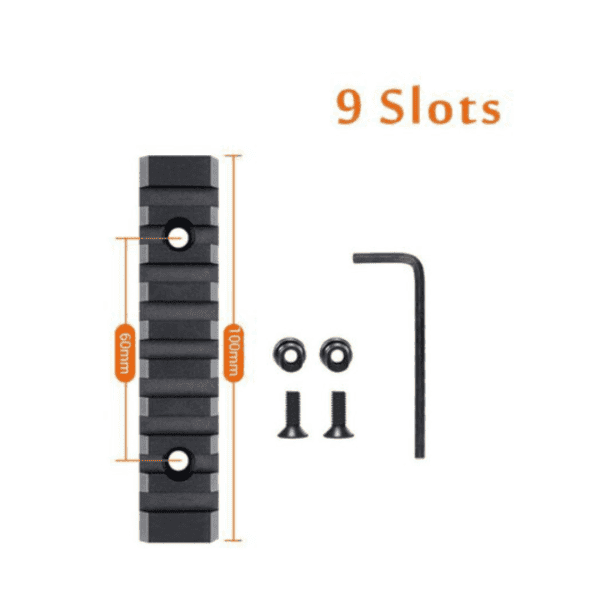 Trilho Metal 10cm 9 Slots Preto p/ Keymod - Image 2