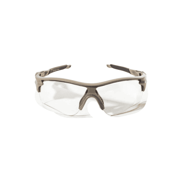 Óculos Tático Bravo Armação Tan Lente Transparente Evo Tactical