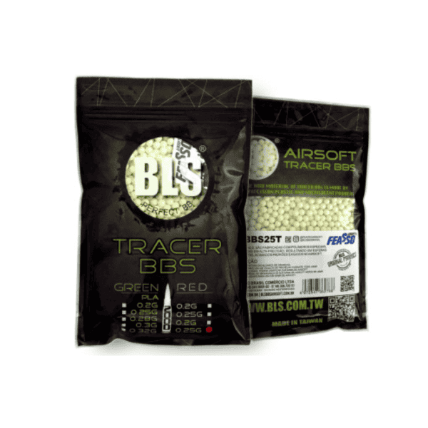 Munição BBs Airsoft BLS 0.25G Tracer - 2.000 Un