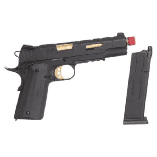 Pistola de Airsoft GBB 6mm 1911 Red Wings Gold Rossi - Image 5