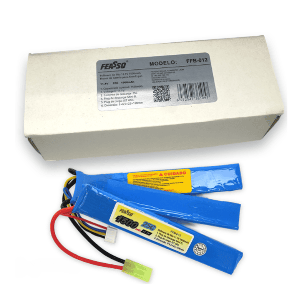 Bateria Lipo Airsoft  - 11.1V 1500MAH 25C Feasso ( 3 Células) - Image 2