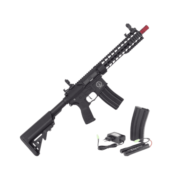 COMBO Rifle de Airsoft M4 AR15 Neptune 10 Short 6mm + BBs Taitus 0.25g + Capa Rossi 90x32 - Image 2