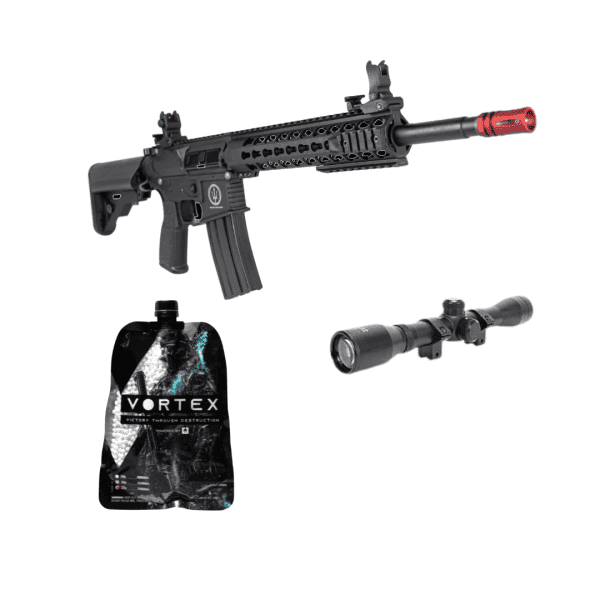 COMBO Rifle de Airsoft M4 AR15 Neptune 10 6mm + BBs Votex 0.28g + Luneta Gripho 4x32 + Mount Picatinny Vector Médio - Image 4