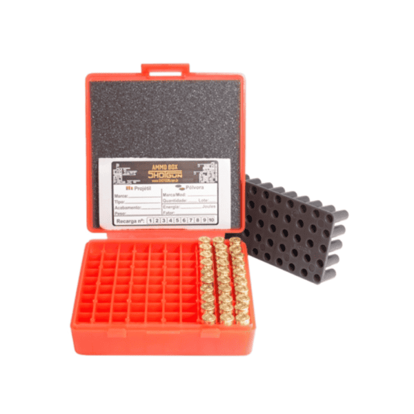 Caixa de Munição Shotgun para 100 Cartuchos Calibre 380 e 9mm Vermelha - Image 3