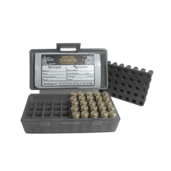 Caixa de Munição Shotgun para 50 Cartuchos Calibre 380 9mm 22LR Fume - Image 2