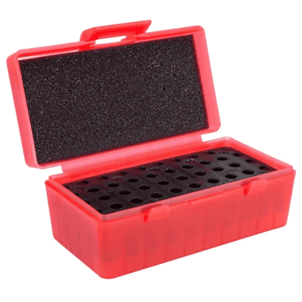 Caixa de Munição Shotgun para 50 Cartuchos Calibre 38 357 22LR Vermelha - Image 4