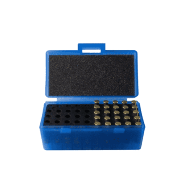 Caixa de Munição Shotgun para 50 Cartuchos Calibre 38 357 22LR Azul - Image 2