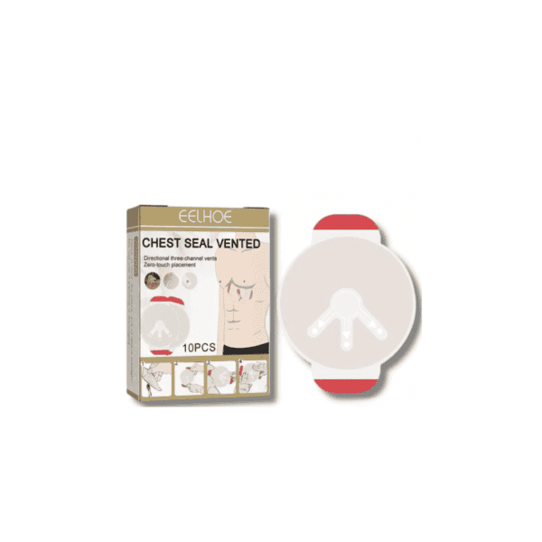 Selo de Tórax Valvulado APH Tático p/ Pequenas Perfurações c/ 10UN