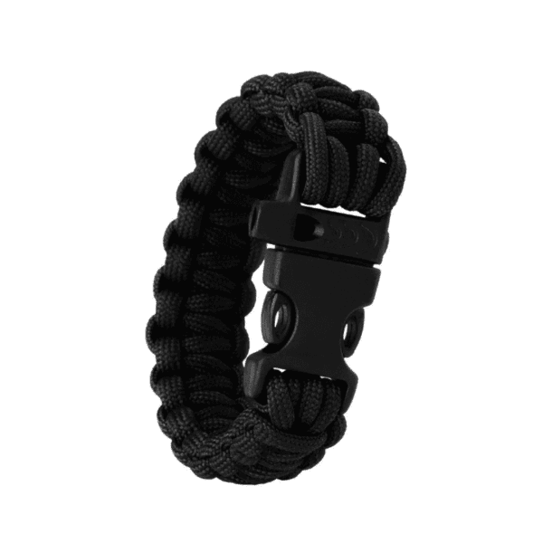 Pulseira Guepardo  SURVIVAL M com Apito de Emergencia e Pederneira - Preto