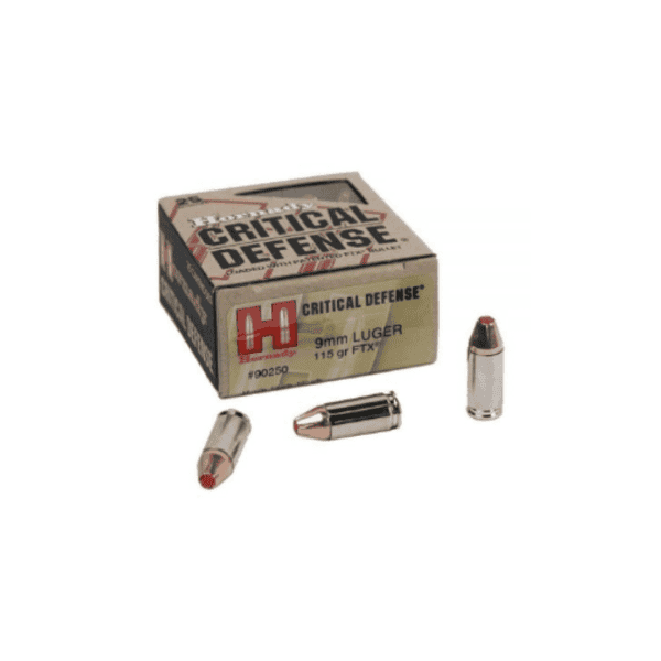 Munição Hornady Critical Defense 9mm Luger FTX 115gr 25un - Image 2