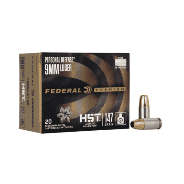 Munição Federal 9mm Luger HST JHP 147gr 20un