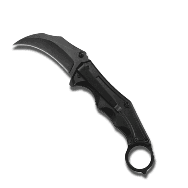Canivete Tatico Liner Lock Karambit Black Harpia com clip - Image 4