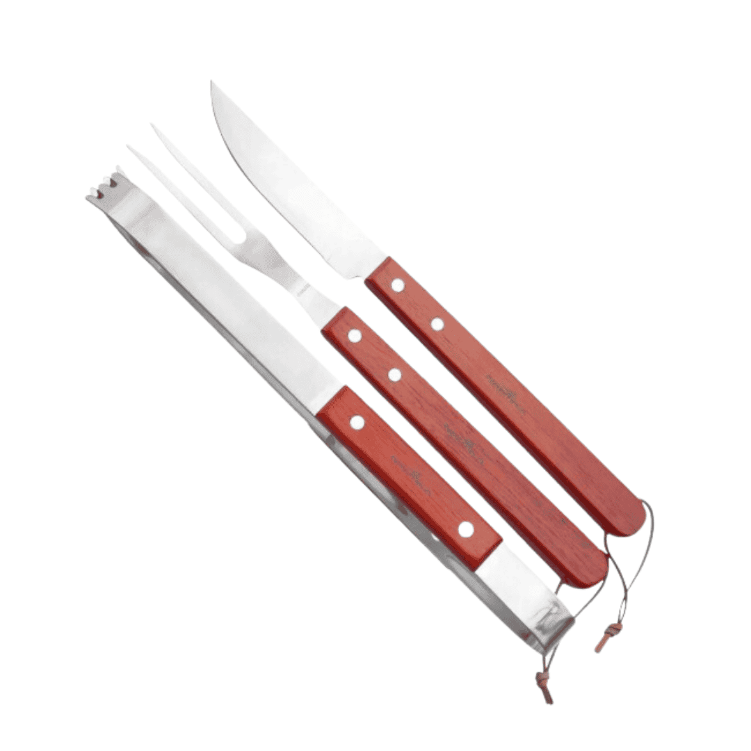 Kit Churrasco Nautika 3 Peças - Garfo, Faca e Pegador - Fork